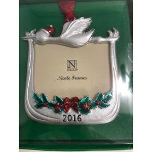 2016 Baby's First Christmas Ornament NEW stork insert your photo holly boy girl